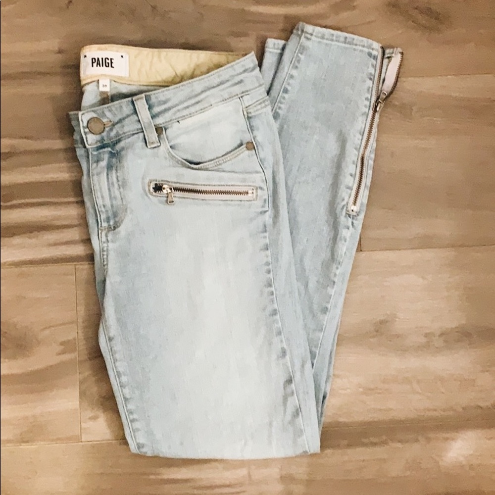 Paige Denim -skinny light wash zip ankle jean